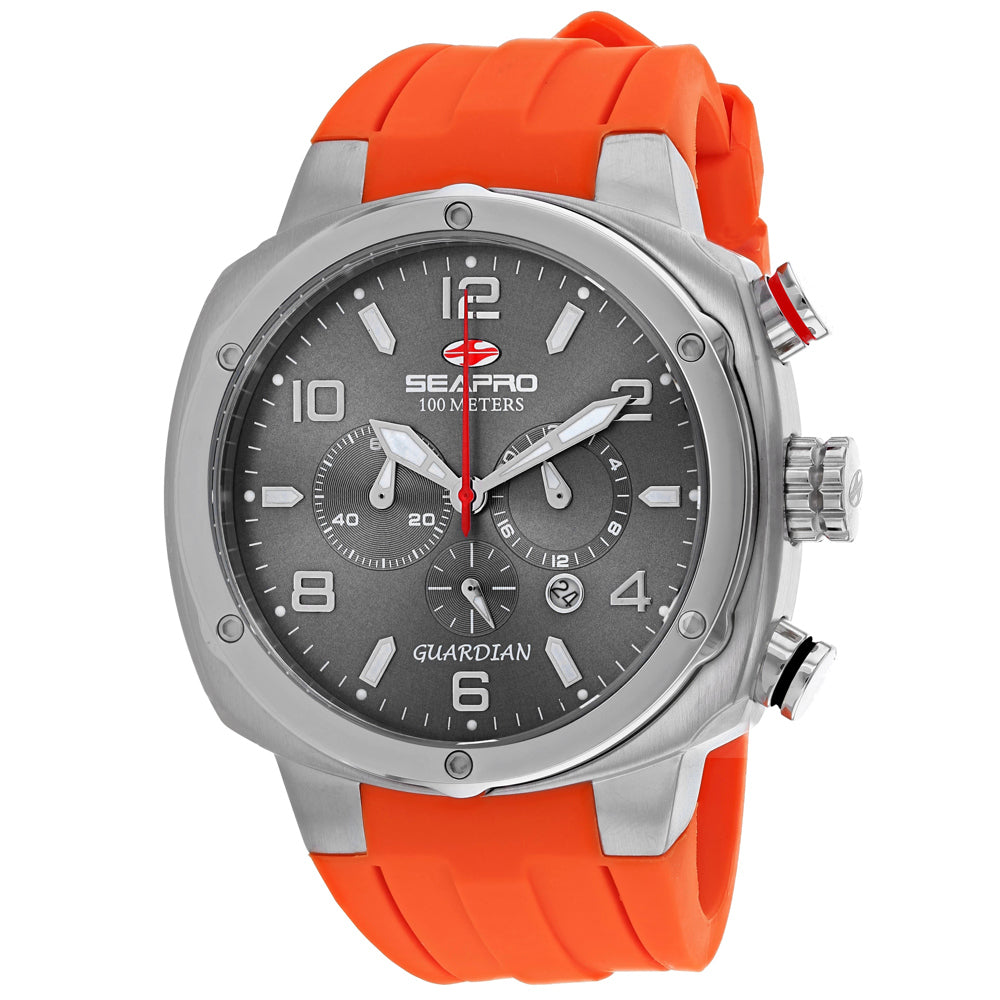 Seapro Men's Guardian watch orange silver water resistant