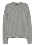 Prada Men's Cashmere Sweater cable knit ribbed Gray