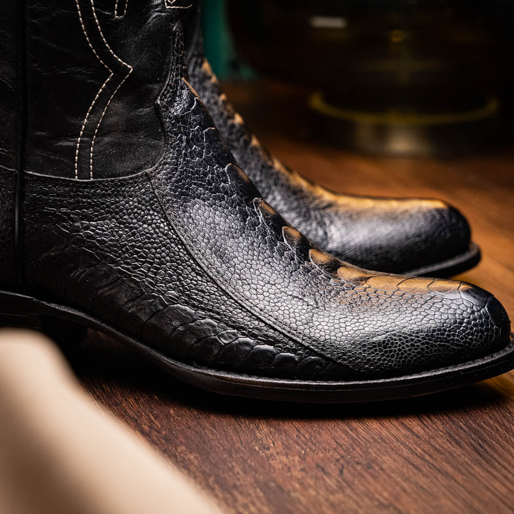 Denver Black Marco Ostrich leg boots men's Coming Soon Pre-Order