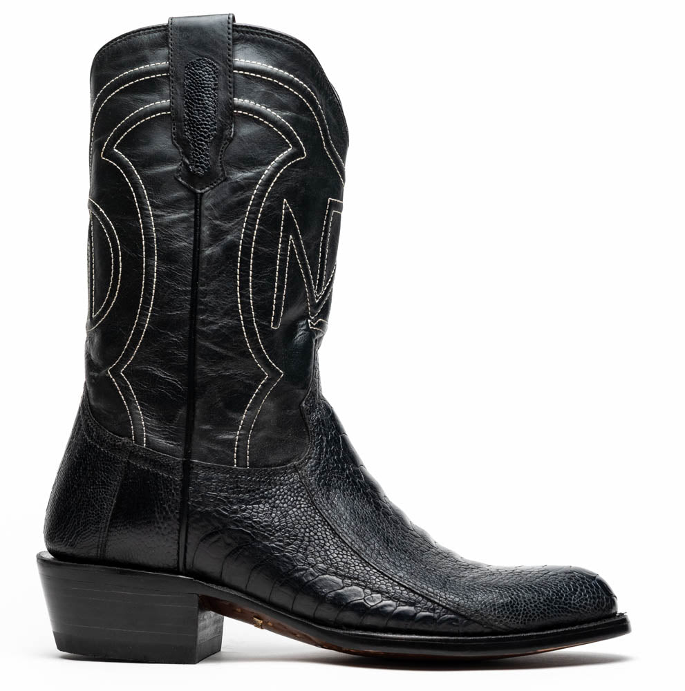 Denver Black Marco Ostrich leg boots men's Coming Soon Pre-Order