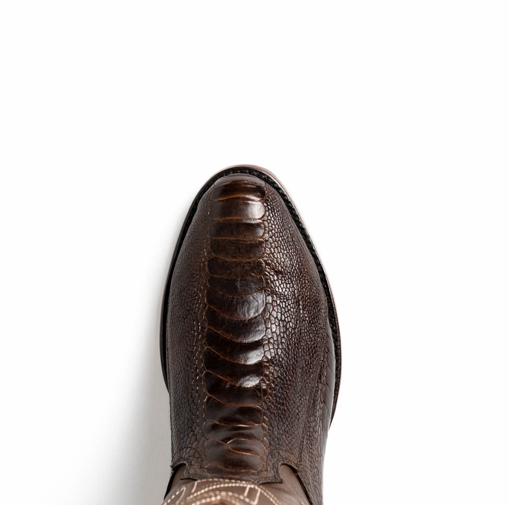 Denver Clear Brown Ostrich Skin men's  leather Pre-Order