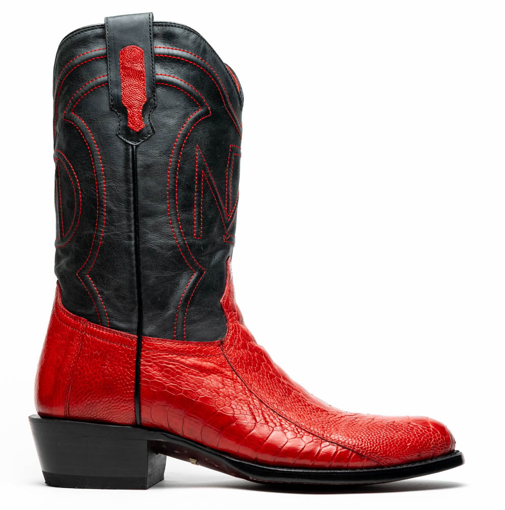 Denver Red men's Ostrich leg skin boots Pre-Order