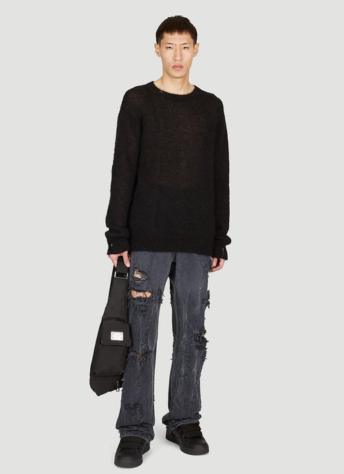 Dolce & Gabbana Men's Distressed Denim Jeans black distressed pants