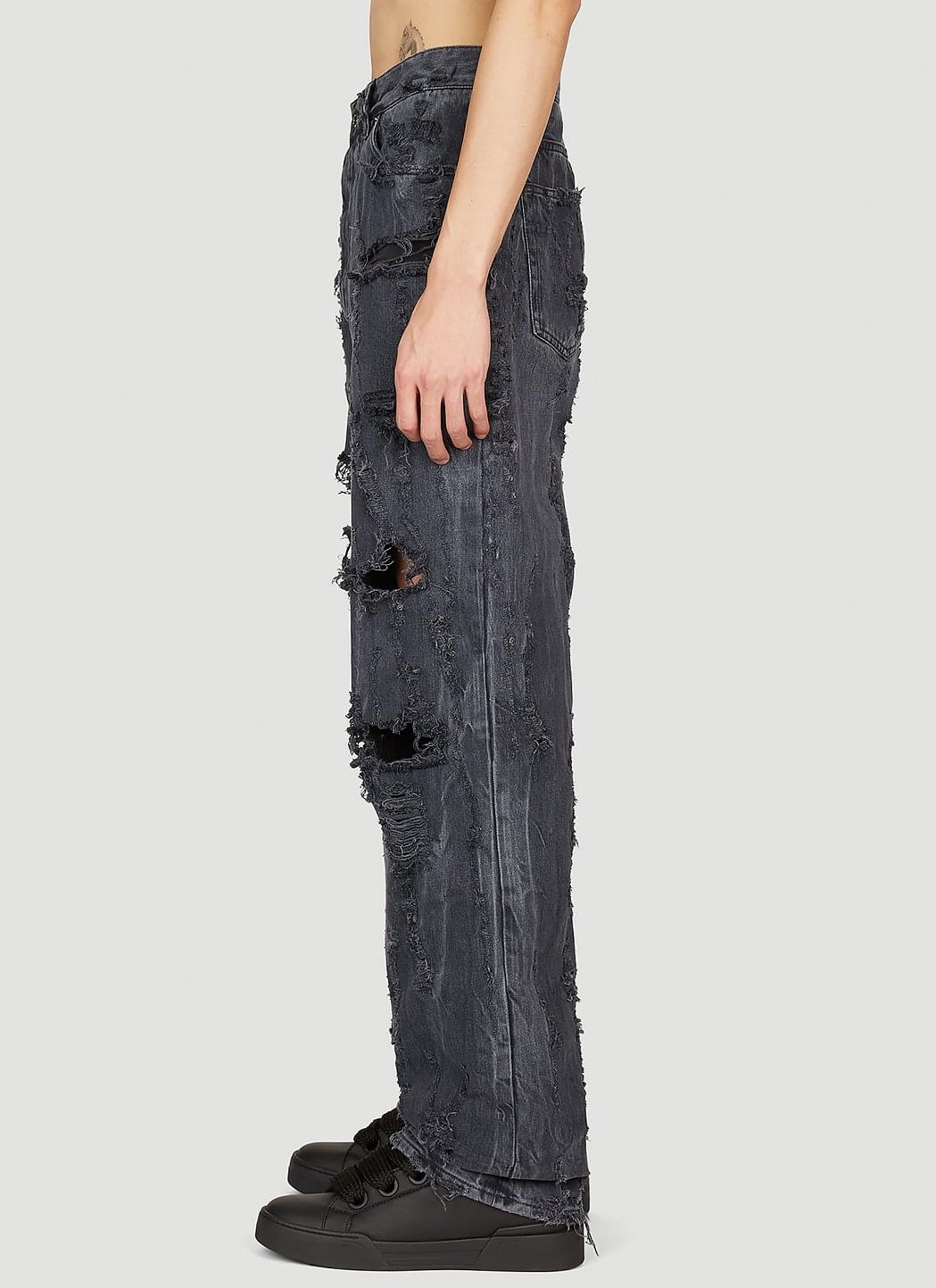 Dolce & Gabbana Men's Distressed Denim Jeans black distressed pants