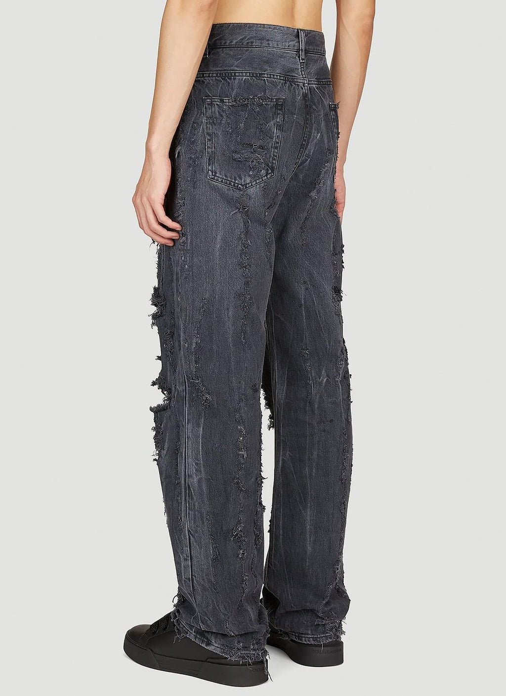 Dolce & Gabbana Men's Distressed Denim Jeans black distressed pants
