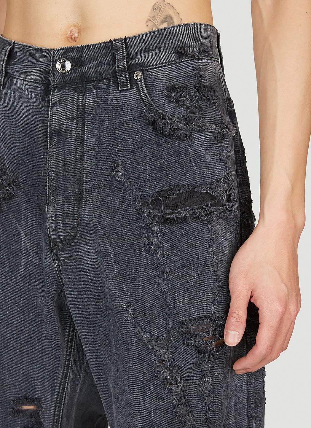 Dolce & Gabbana Men's Distressed Denim Jeans black distressed pants