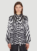 Dolce & Gabbana ladies Zebra Print Shirt Top Blouse Silk black white