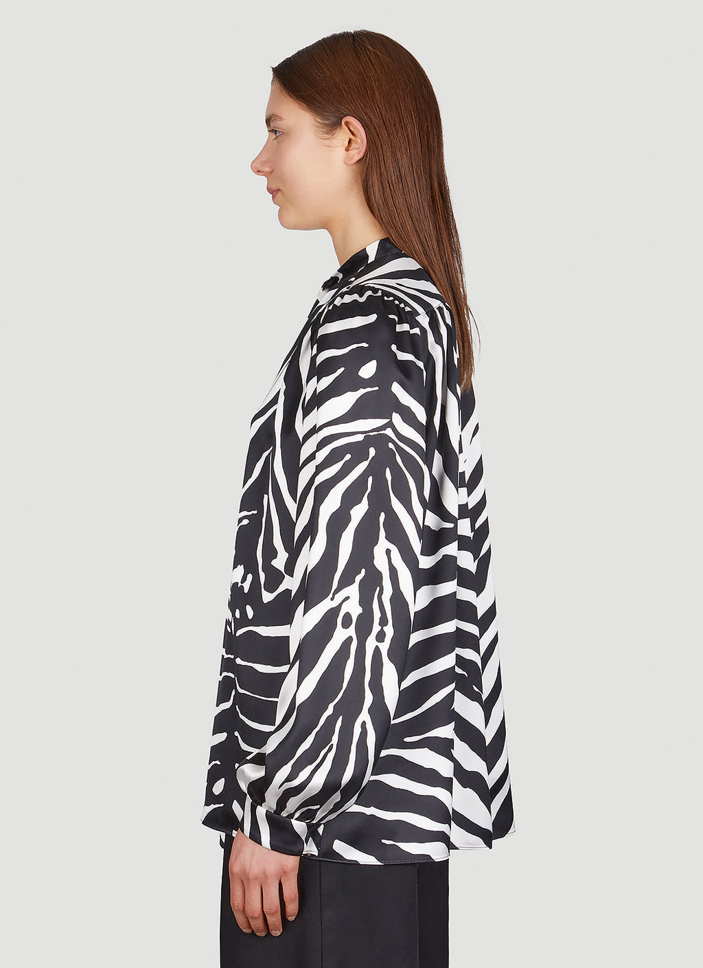 Dolce & Gabbana ladies Zebra Print Shirt Top Blouse Silk black white