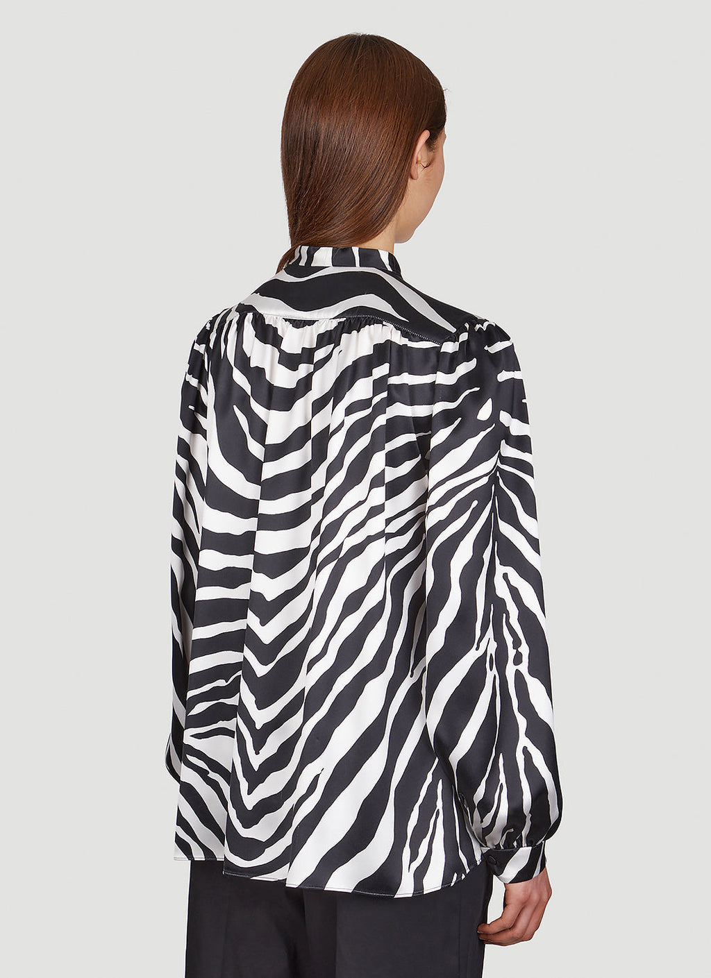 Dolce & Gabbana ladies Zebra Print Shirt Top Blouse Silk black white