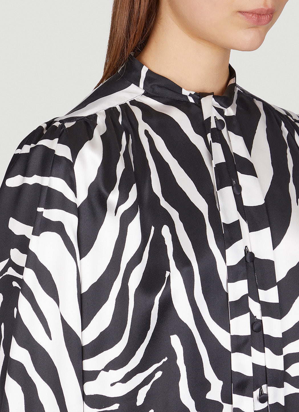 Dolce & Gabbana ladies Zebra Print Shirt Top Blouse Silk black white