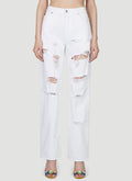 Dolce & Gabbana ladies Logo Plaque Distressed Jeans pants distressed
