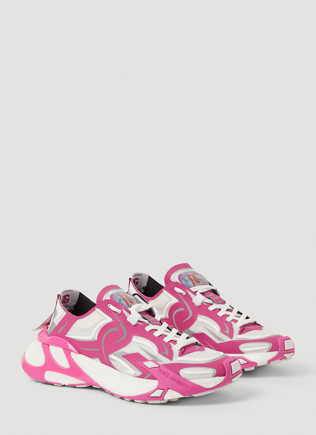 Dolce & Gabbana ladies Dragon Sneaker hot pink white shoes athletic trainers