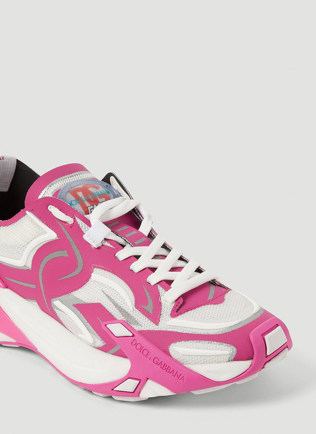 Dolce & Gabbana ladies Dragon Sneaker hot pink white shoes athletic trainers