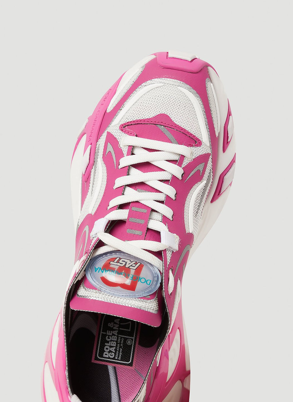 Dolce & Gabbana ladies Dragon Sneaker hot pink white shoes athletic trainers