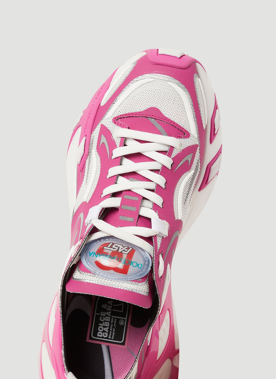Dolce & Gabbana ladies Dragon Sneaker hot pink white shoes athletic trainers