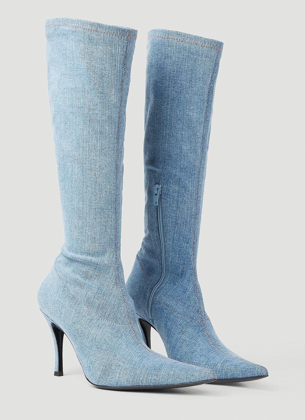 Diesel ladies D-Venus Kbt Boots denim stiletto boots heels
