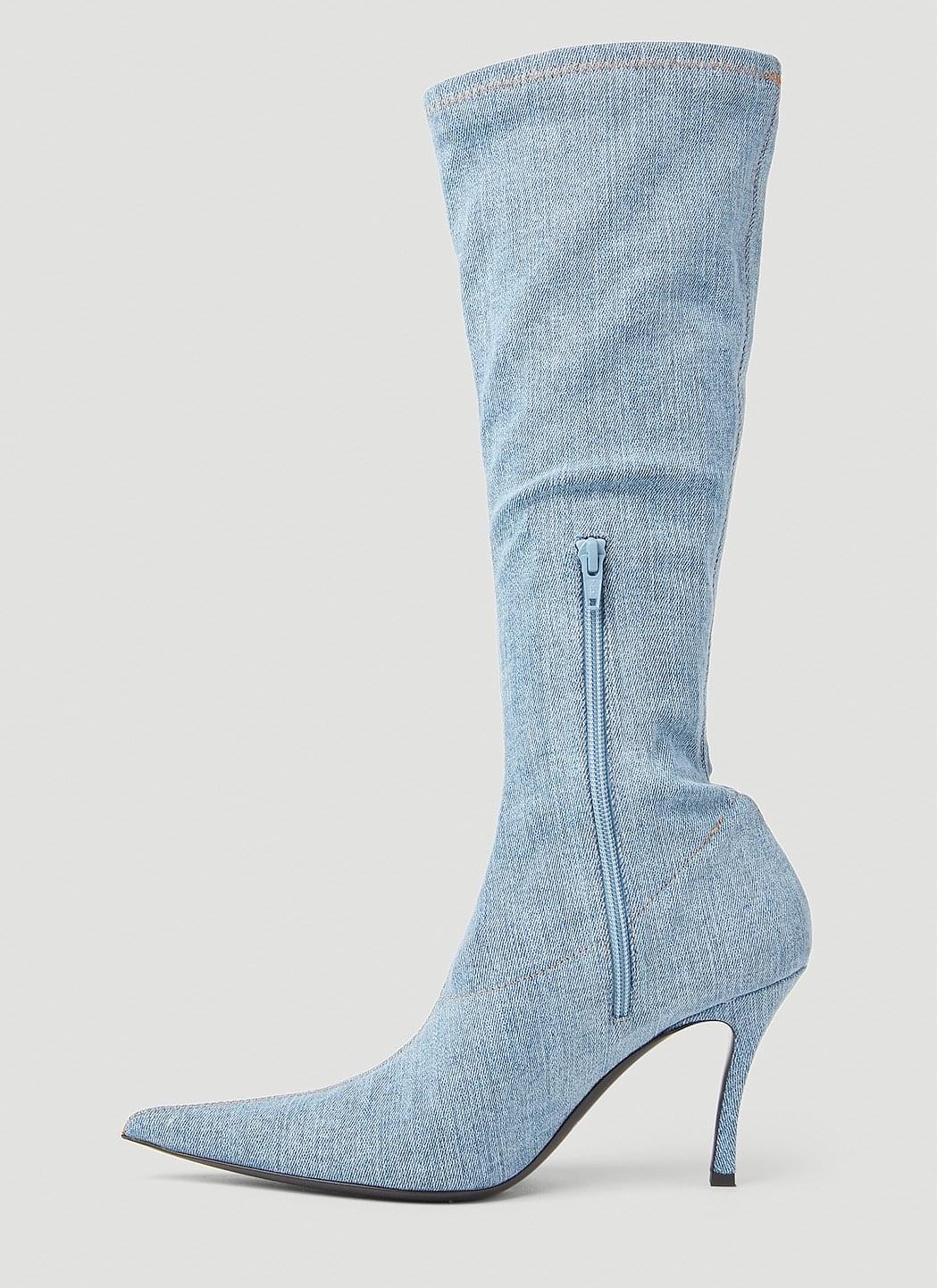Diesel ladies D-Venus Kbt Boots denim stiletto boots heels
