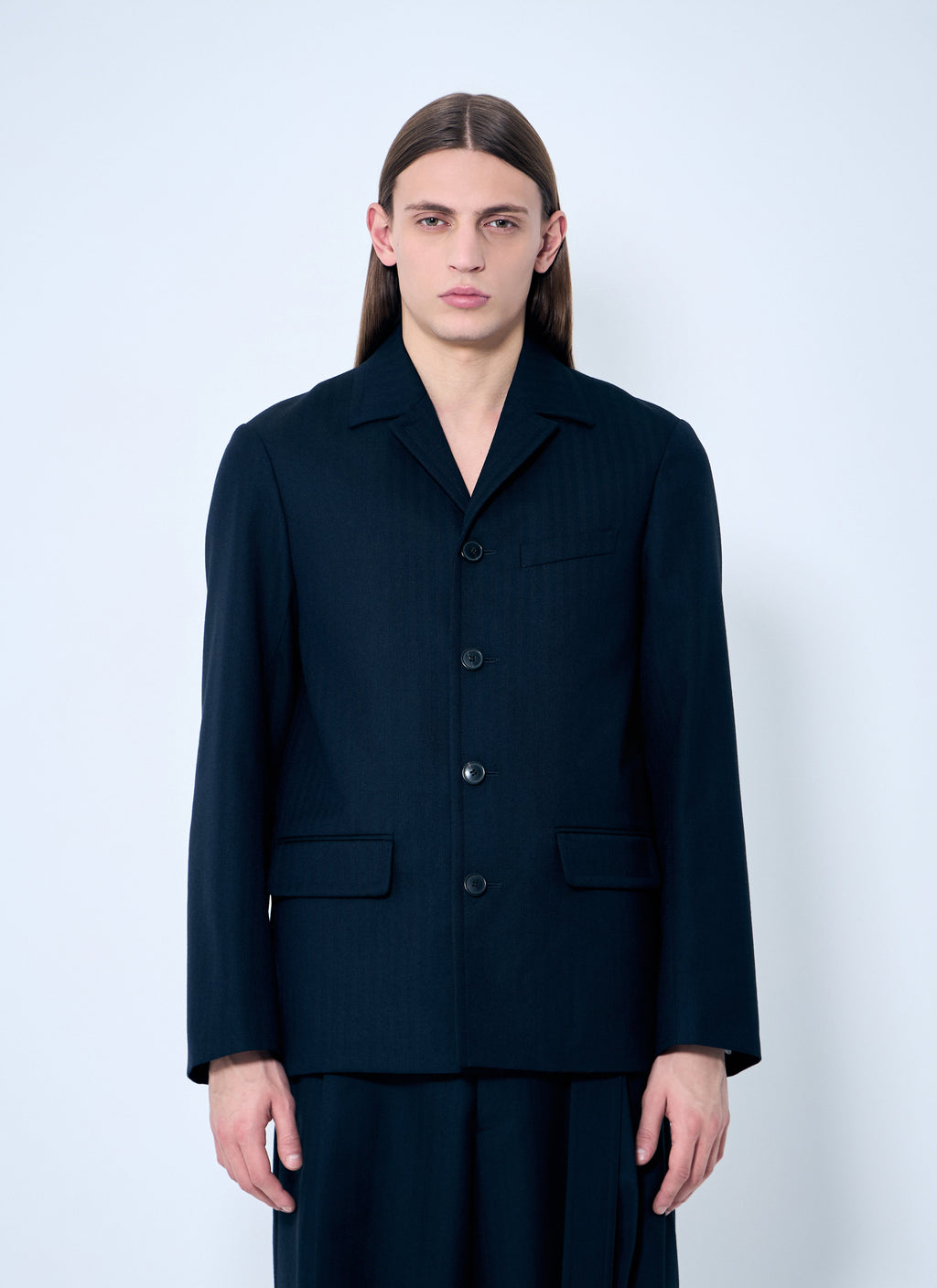 Dries Van Noten Men's Bays Jacket dress tailored wool blazer dark navy