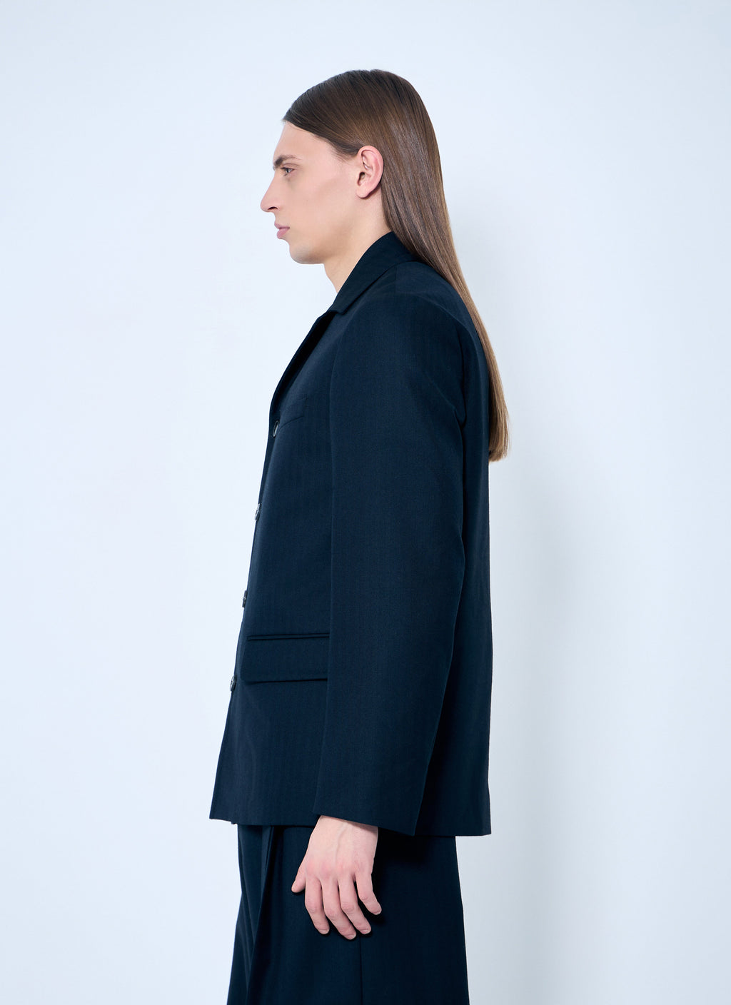 Dries Van Noten Men's Bays Jacket dress tailored wool blazer dark navy