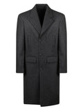 Prada Men's Wool Overcoat Trench Gray knee length