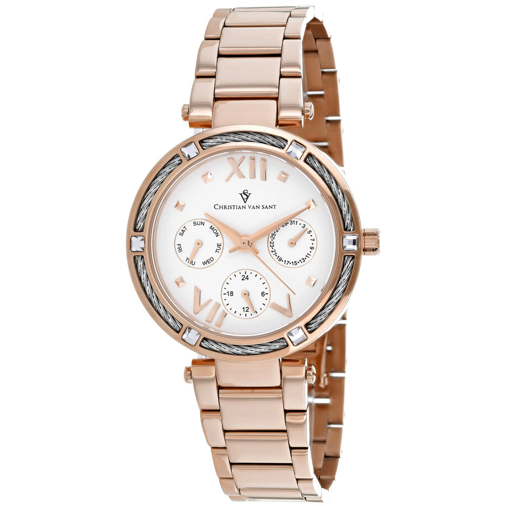Christian Van Sant Ladies Sienna Rose Gold Watch Designer Luxury