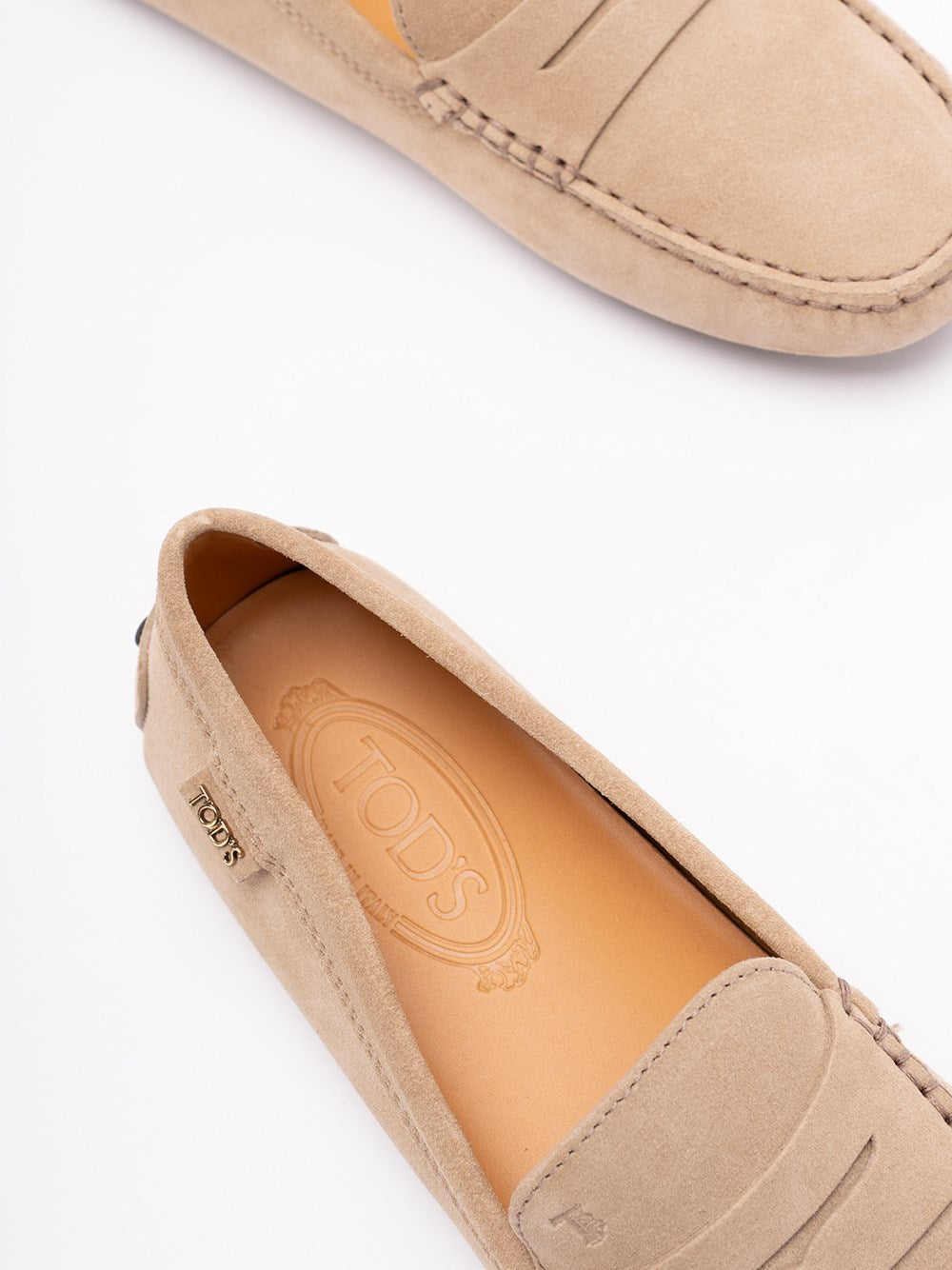 Tod's ladies Gommino` Loafers In Suede driving mocs shoes tan
