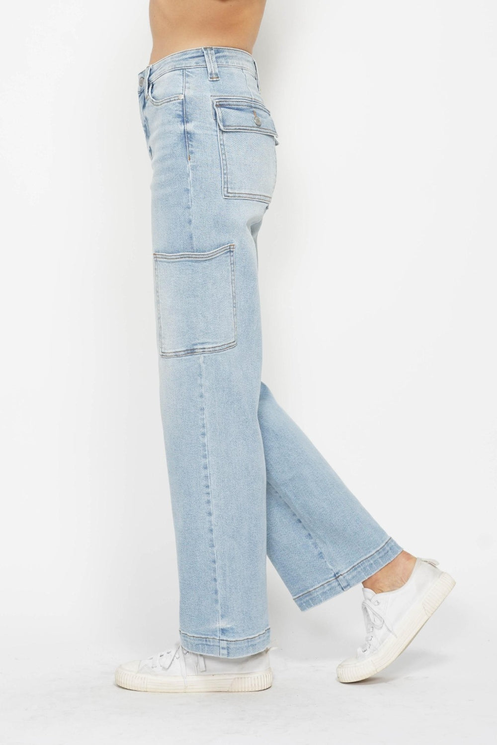 Judy Blue Full Size High Waist Straight Cargo Jeans ladies