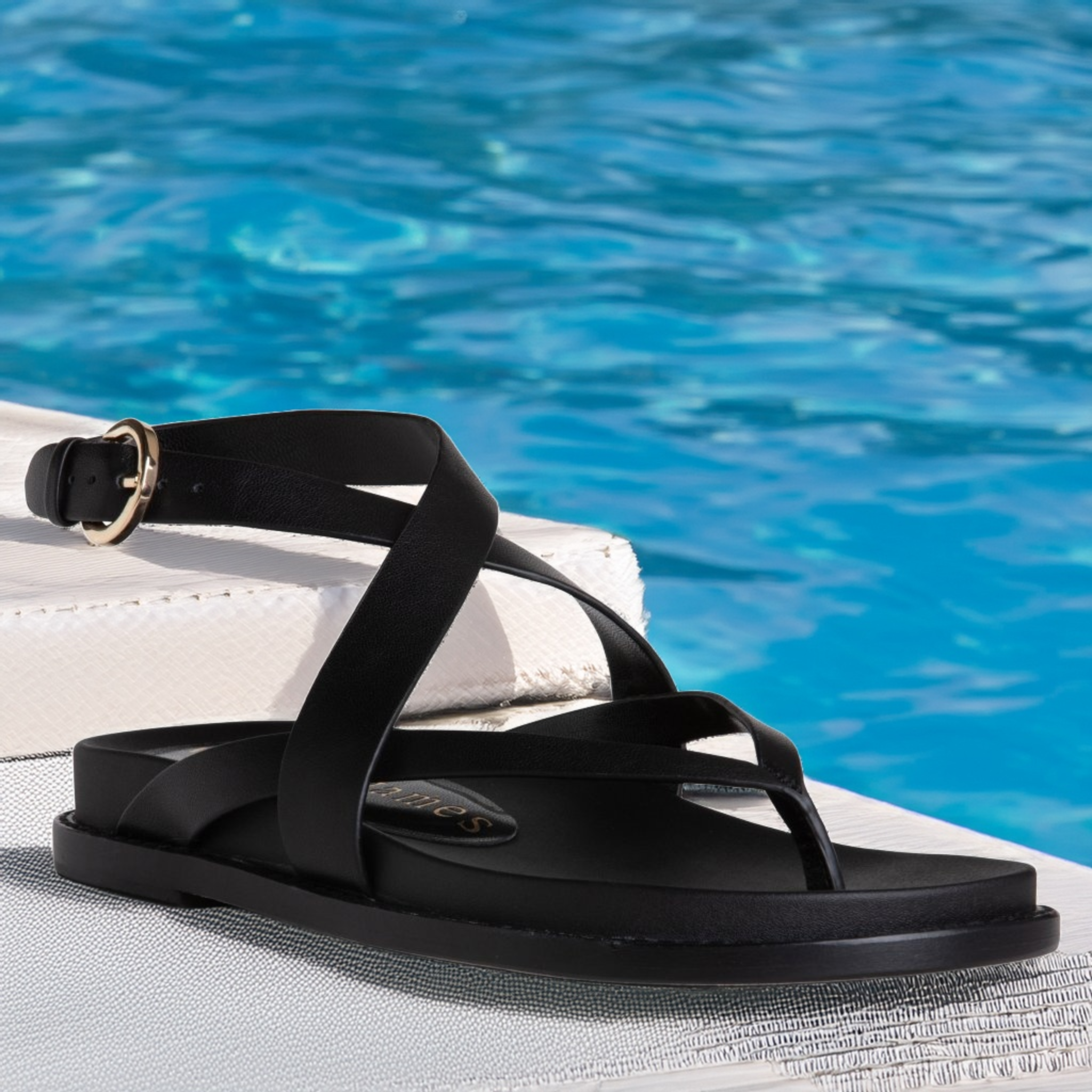 Allegra James Elise Flat Leather Sandal