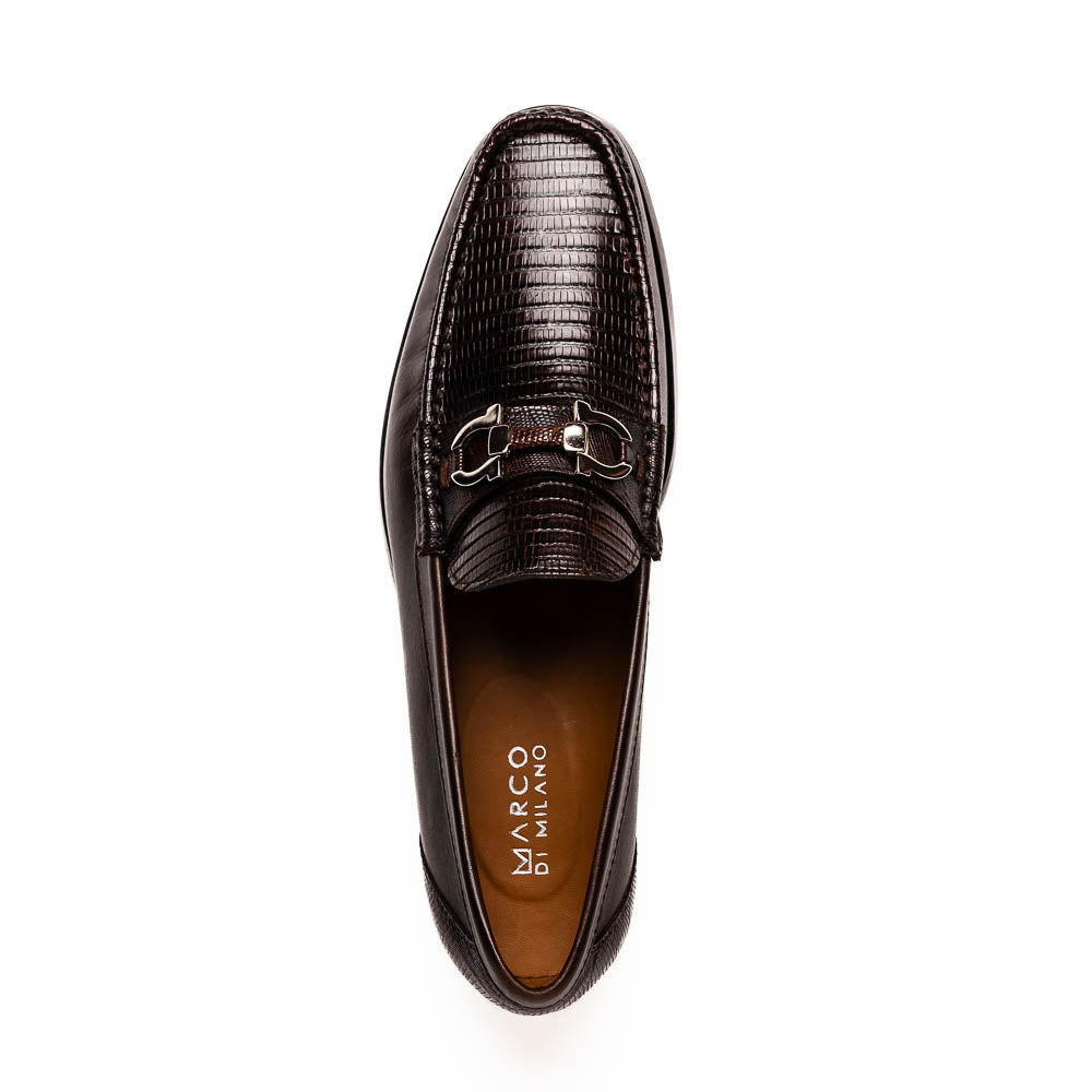 Enzo Brown genuine lizard skin loafers dress shoes men's Milano