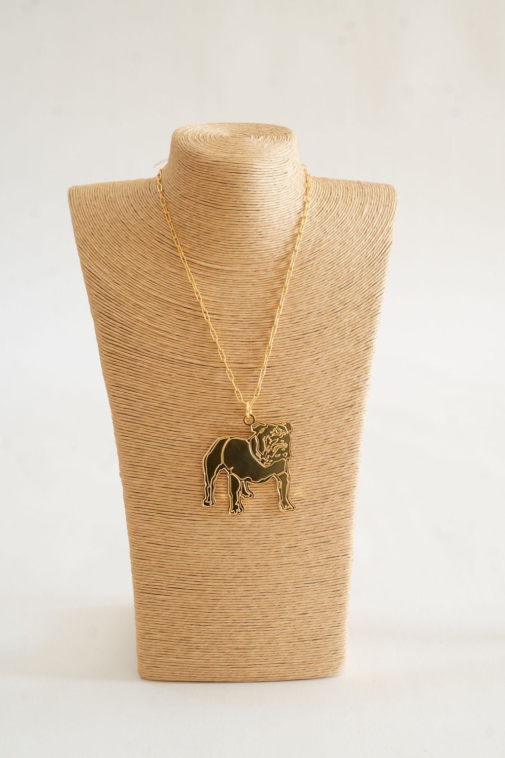 Extra Large Flat Bulldog Charm Necklace - 18k Gold Plated jewelry Georgia UGA