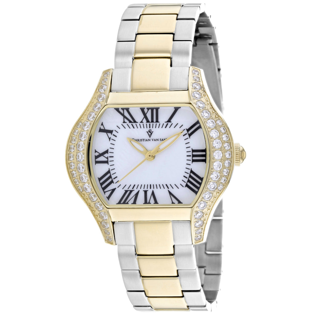 Christian Van Sant Ladies Bianca Watch Designer Luxury Silver Gold 2-tone