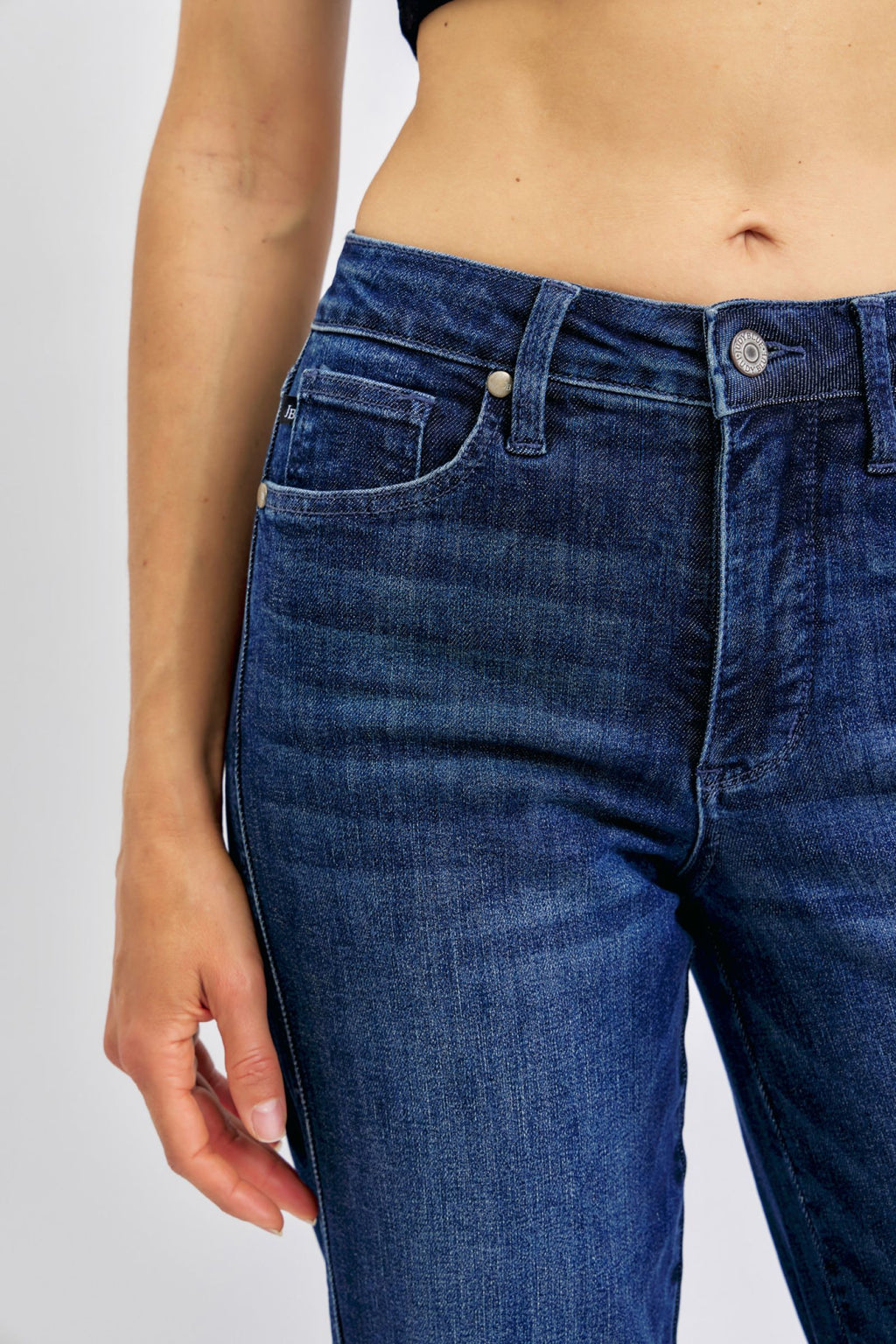 Judy Blue Full Size Tummy Control Straight Blue Jeans Plus