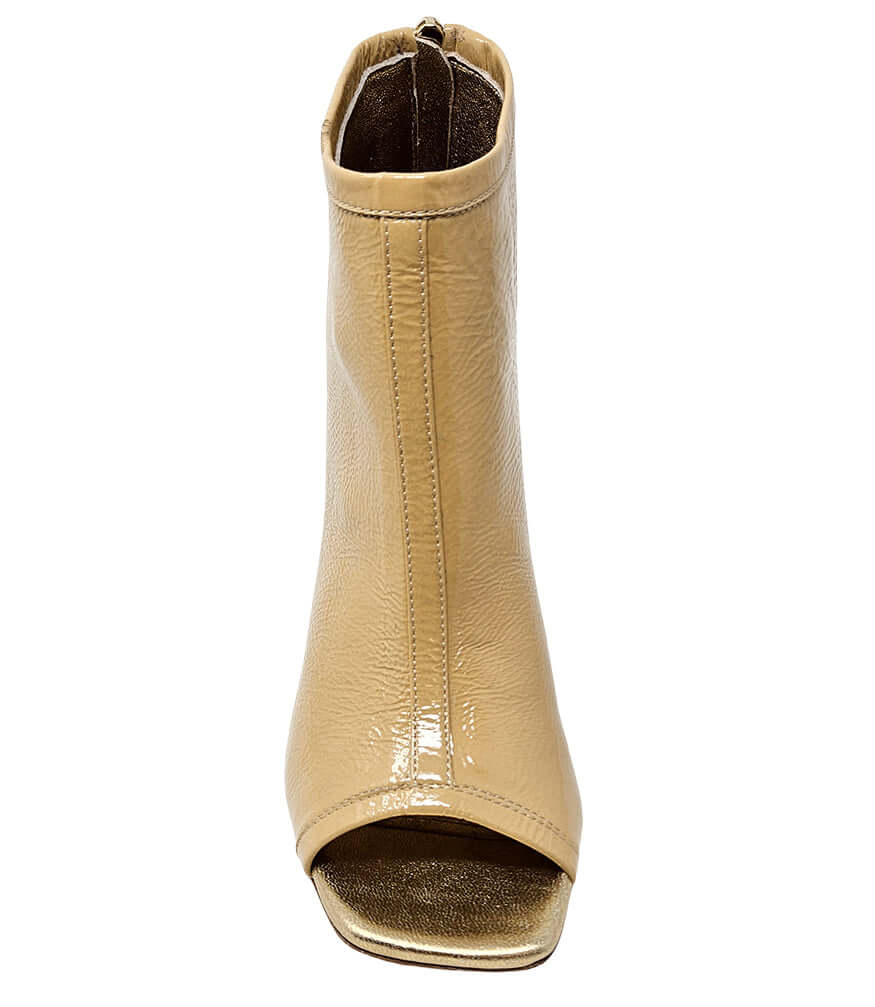 Fatima Nude Gold Hi Heel Sandal open toe booties boot Madison Maison