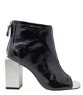 Fatima Black Silver Hi Heel Sandal Booties Boots