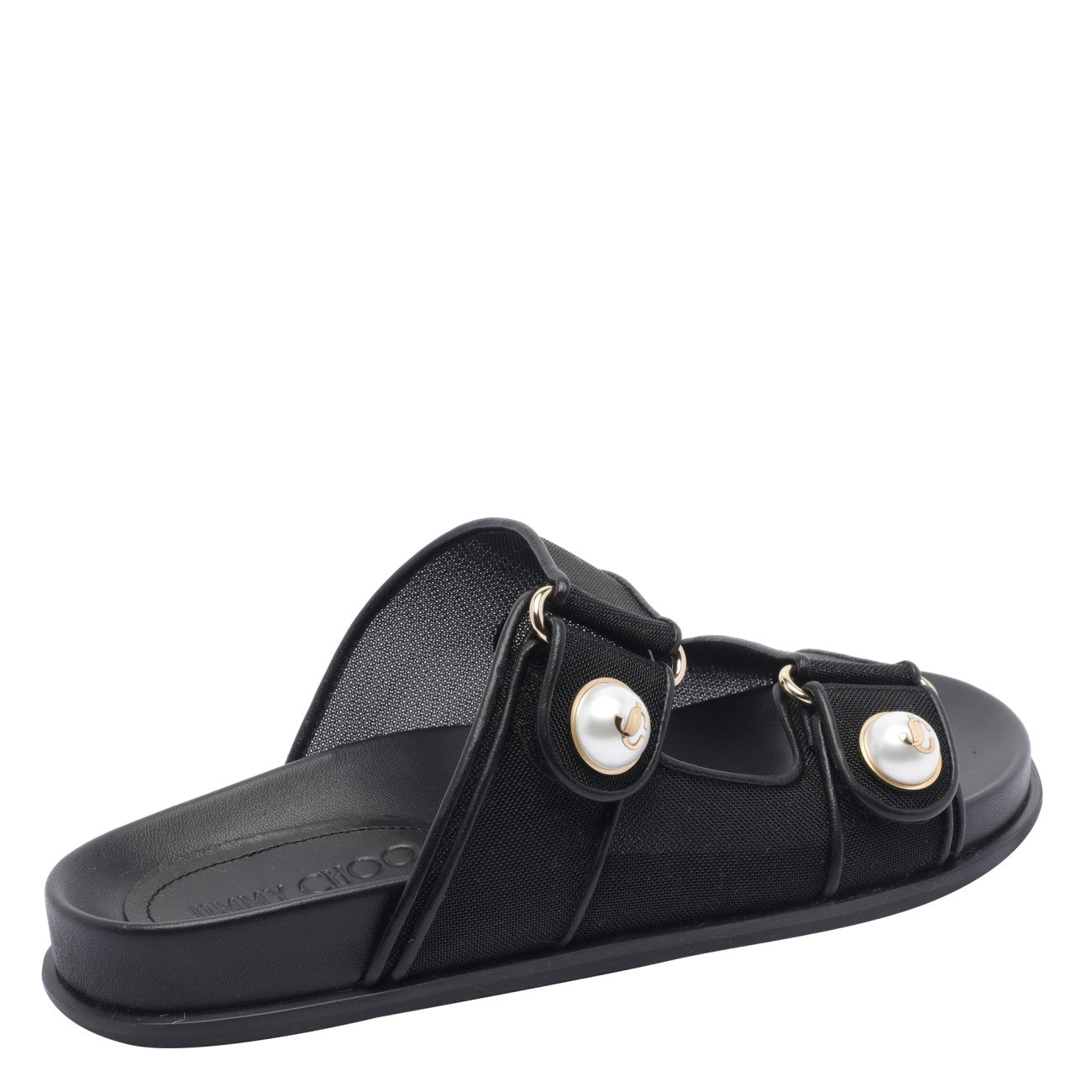 Jimmy Choo ladies Fayence Sandals slides w/pearls black
