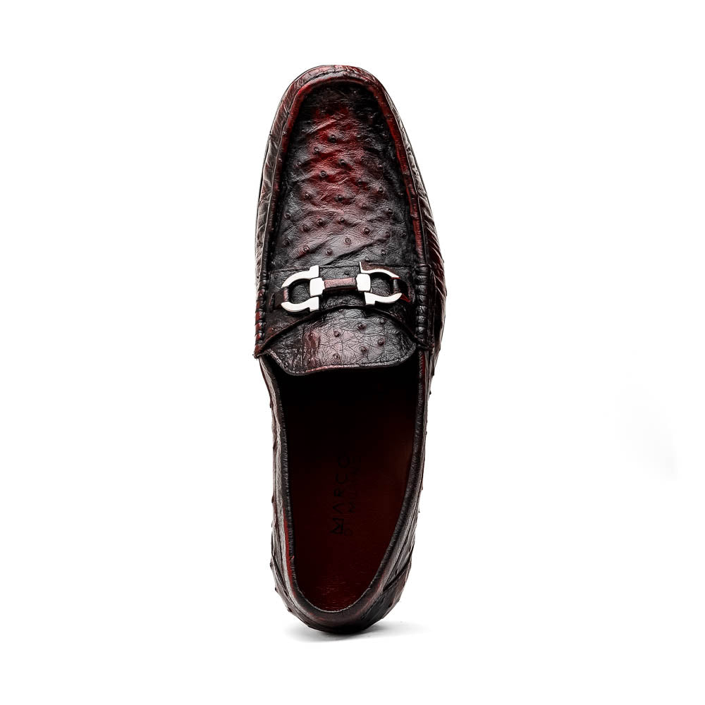 Ferrioni BlackCherry genuine ostrich loafers slip-on Men's dress shoes