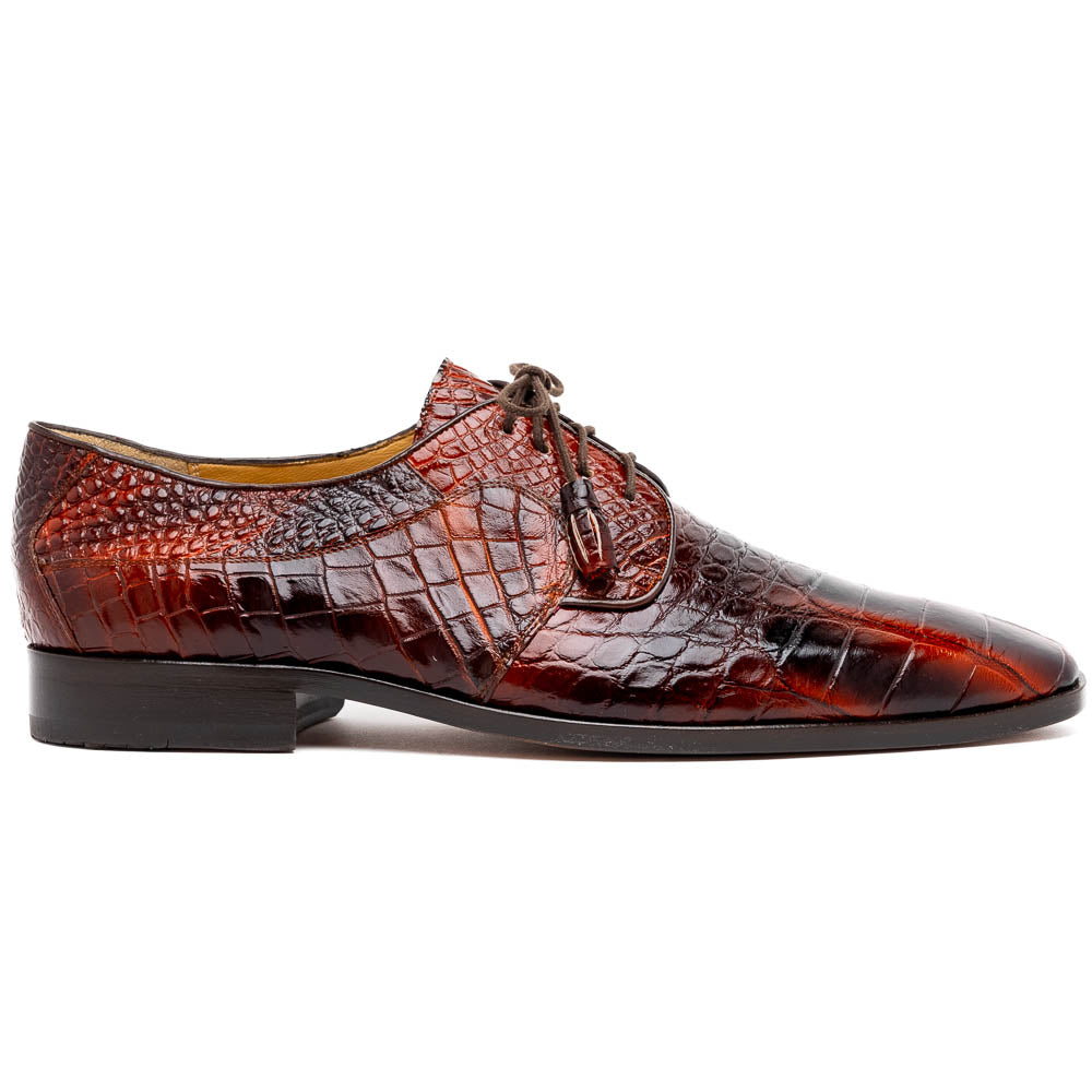 Fitipaldi men's Genuine Alligator hide oxfords shoes dress brown rustic cognac