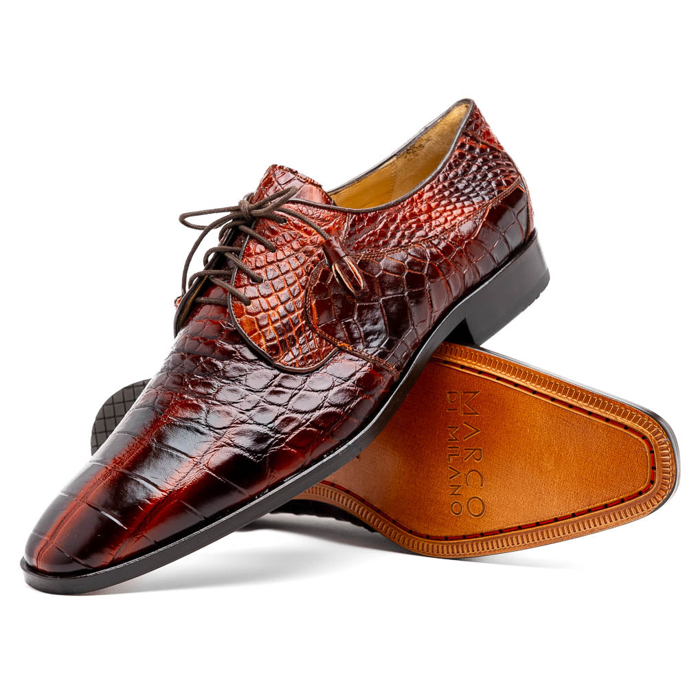 Fitipaldi men's Genuine Alligator hide oxfords shoes dress brown rustic cognac
