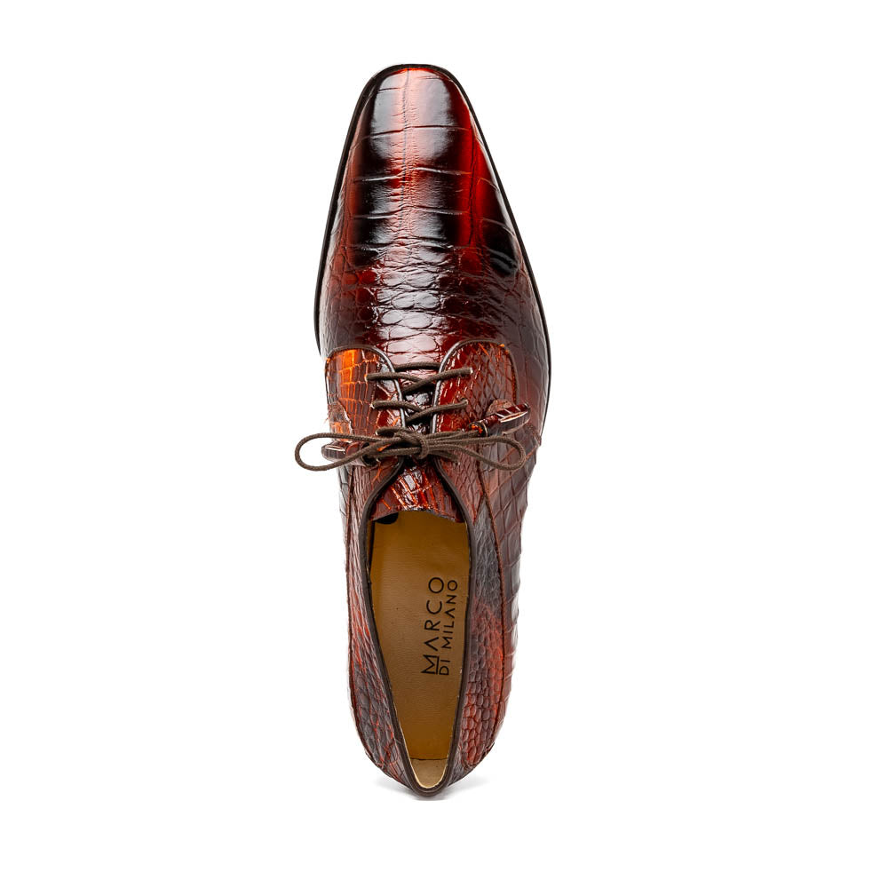 Fitipaldi men's Genuine Alligator hide oxfords shoes dress brown rustic cognac