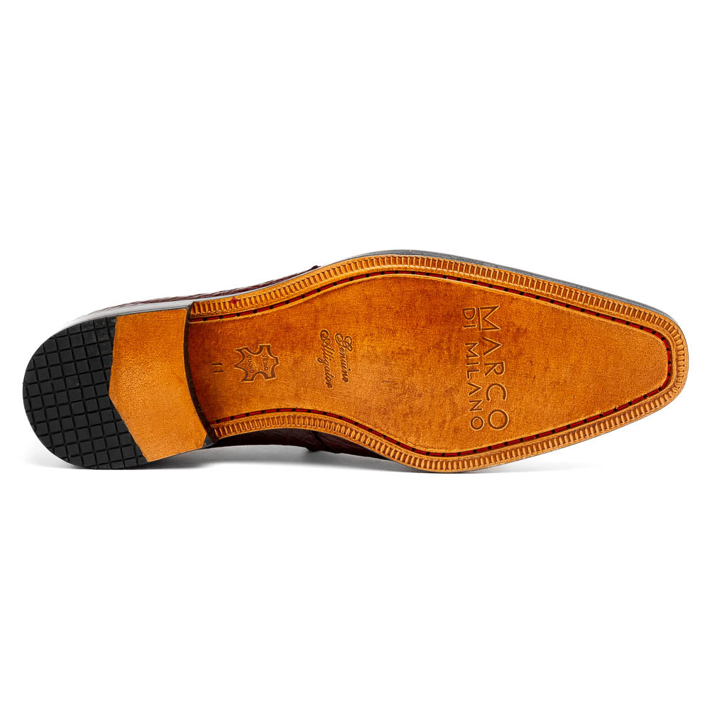 Fitipaldi Wine men's oxfords dress derby shoes genuine alligator