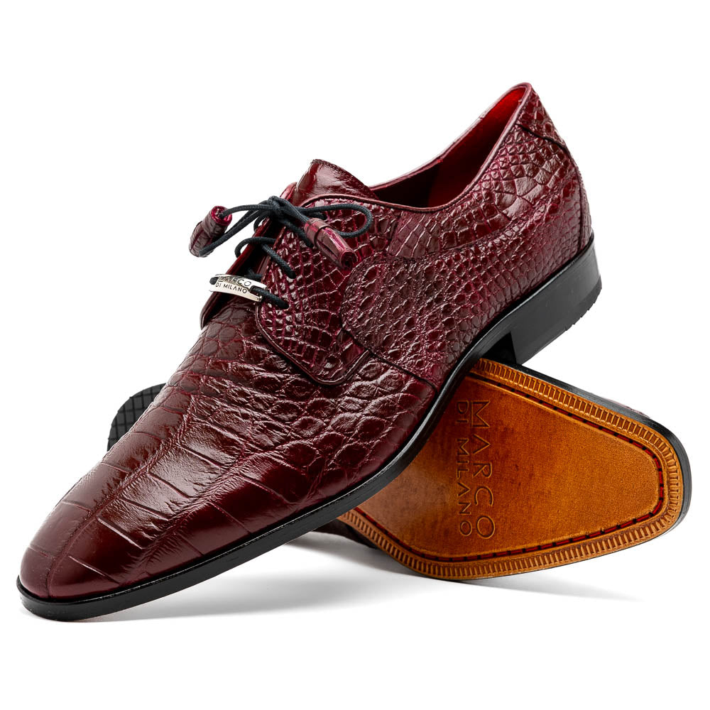 Fitipaldi Wine men's oxfords dress derby shoes genuine alligator