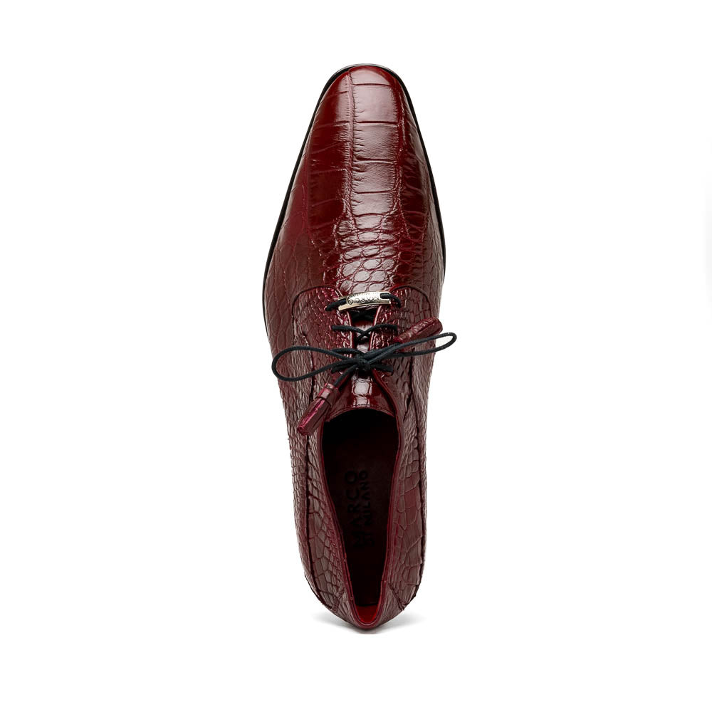 Fitipaldi Wine men's oxfords dress derby shoes genuine alligator