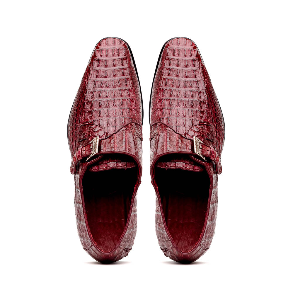 Luigi Wine men's genuine Caiman crocodile dress shoes loafers Milano