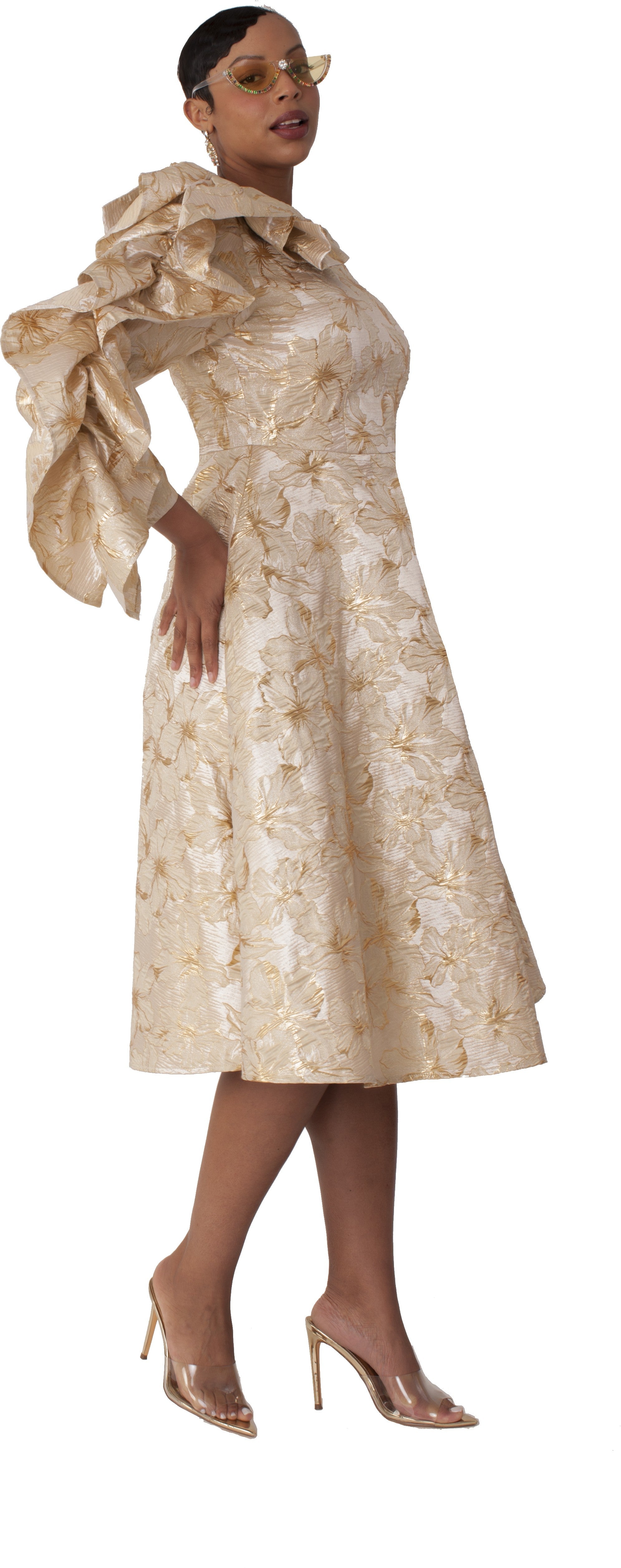 Floral Fit & Flare Dress -9724 wedding church occasion wedding