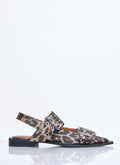 Ganni ladies Feminine Buckle Ballerina Flats Shoes slingbacks leopard cheetah