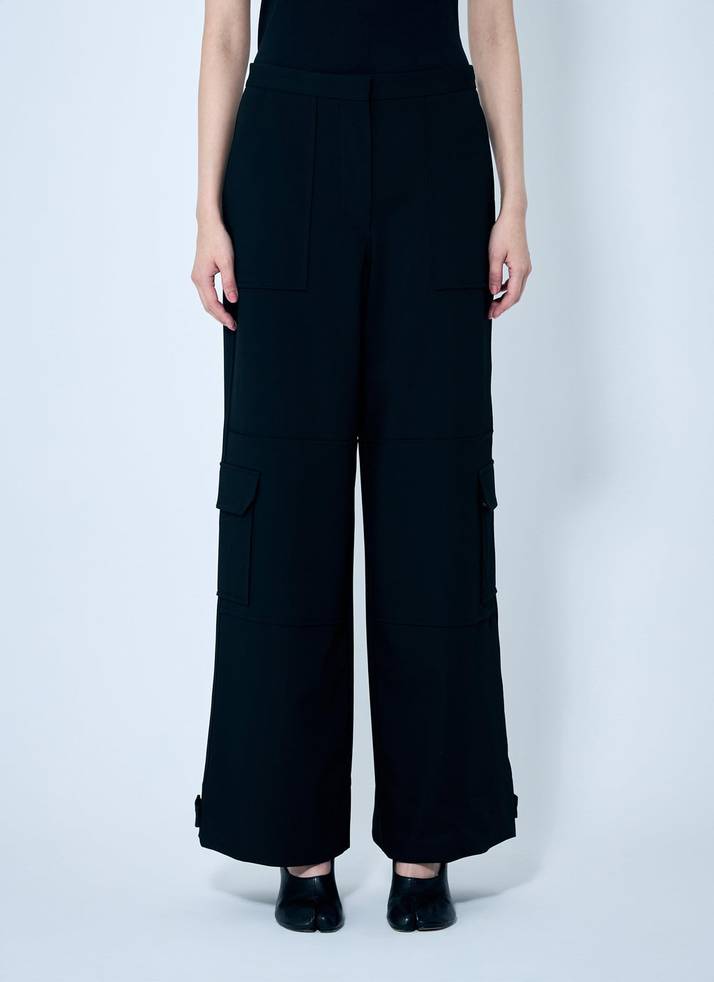 Ganni Ladies Solid Twill Suiting Cargo Pants Slacks Career