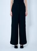 Ganni Ladies Solid Twill Suiting Cargo Pants Slacks Career