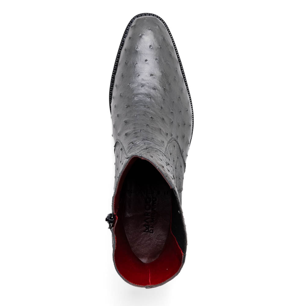 Giorgio Serpentine Gray genuine ostrich quill boots zip men's Milano