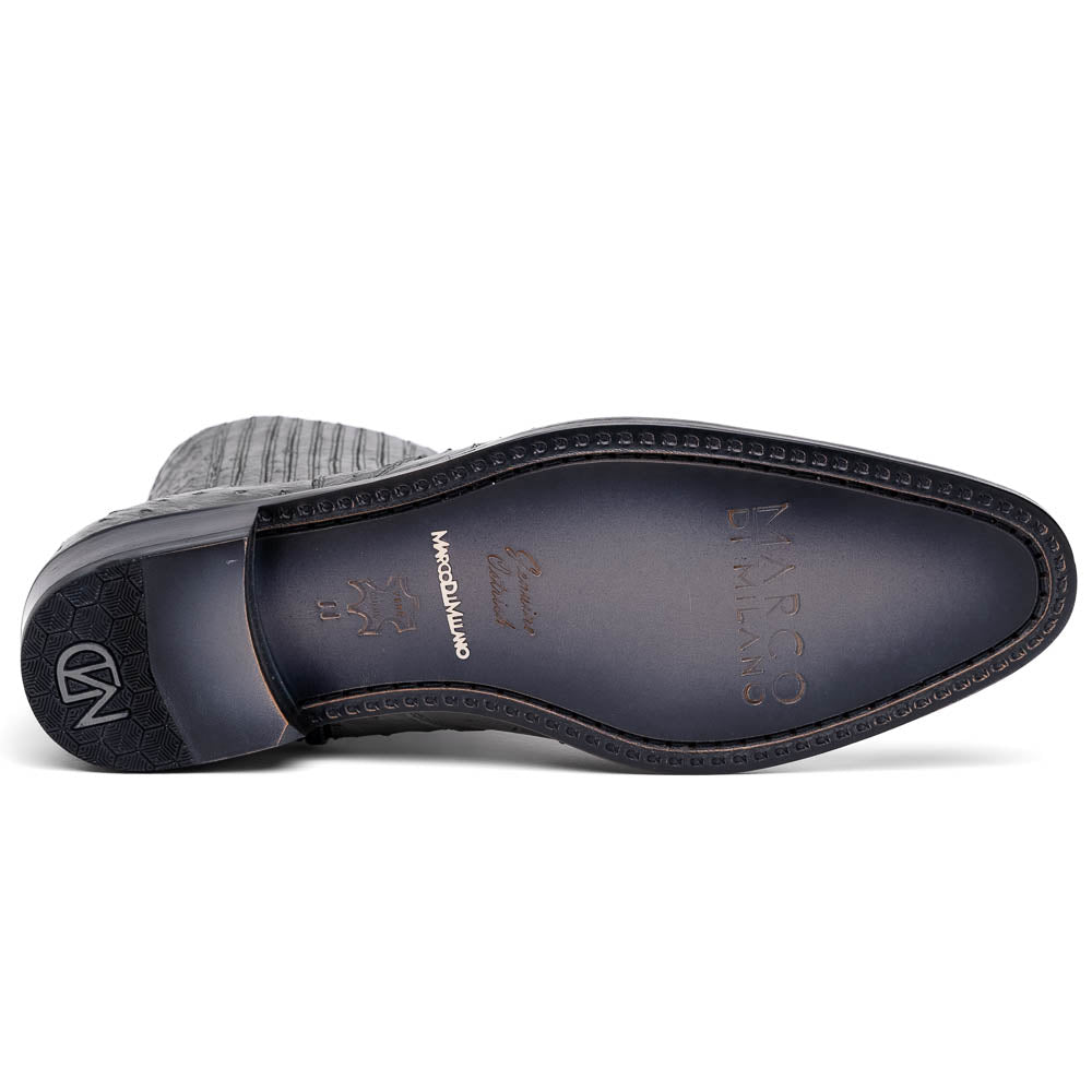 Giorgio Serpentine Gray genuine ostrich quill boots zip men's Milano