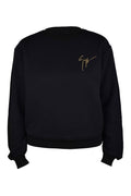 Giuseppe Zanotti Ladies Sweatshirt pullover gold rhinestone logo Italy